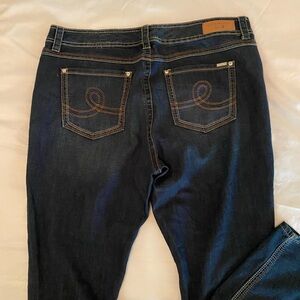 Seven7 Blue Straight Leg Jeans with Decorative Stitching